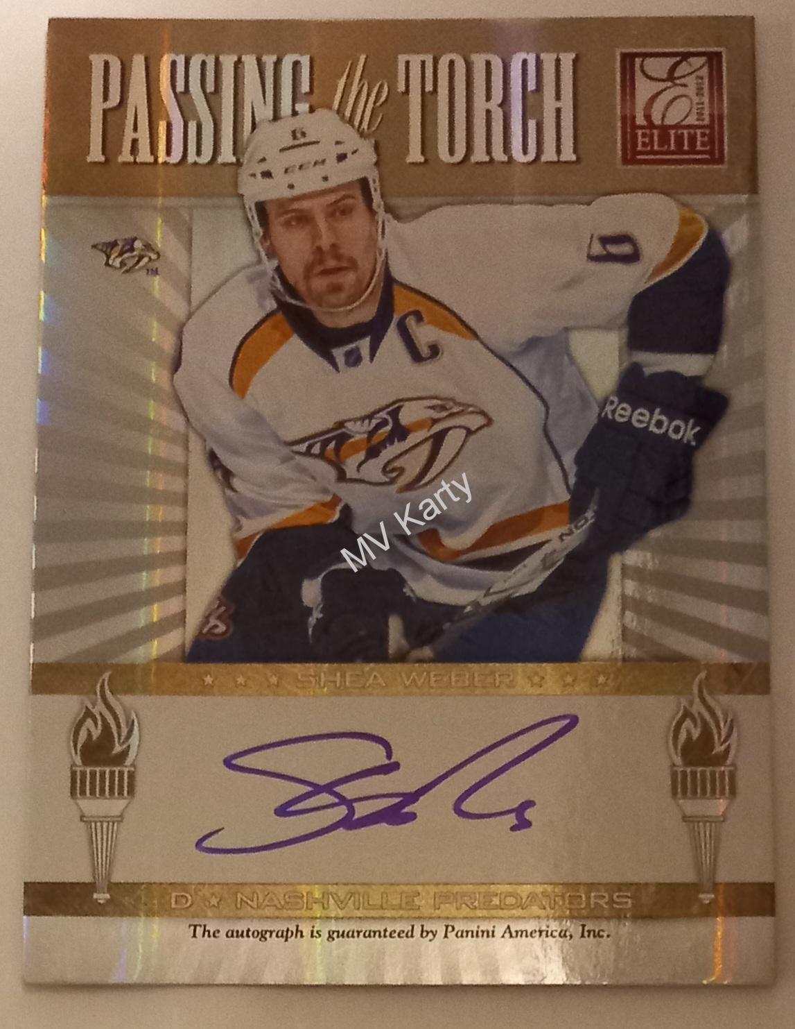 2011-12 Panini Elite - Passing the Torch Autographs #11 - Shea Weber, Jonathon Blum /100