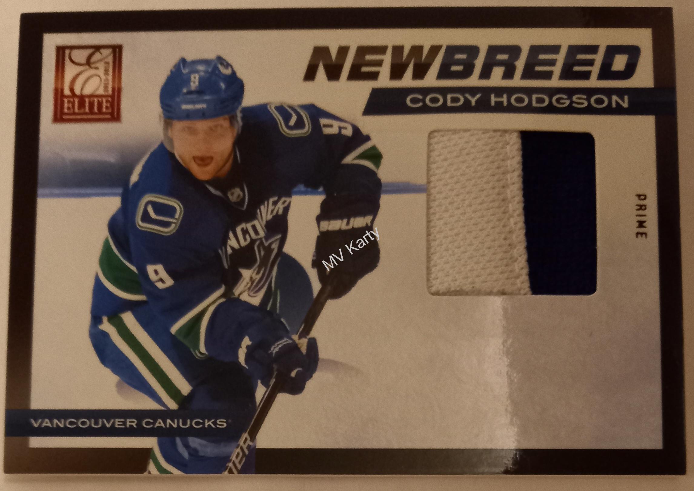 2011-12 Panini Elite - New Breed Materials - Prime #7 Cody Hodgson #/25