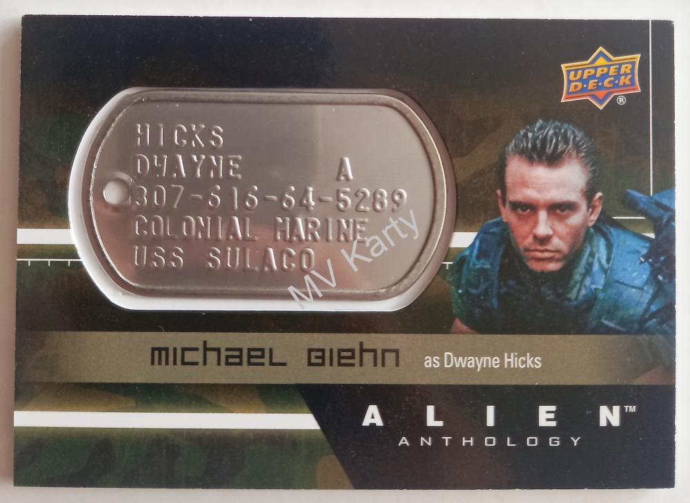 2016 Upper Deck Alien Anthology - Space Marine Dog Tags #DT-DH Michael Biehn as Dwayne Hicks