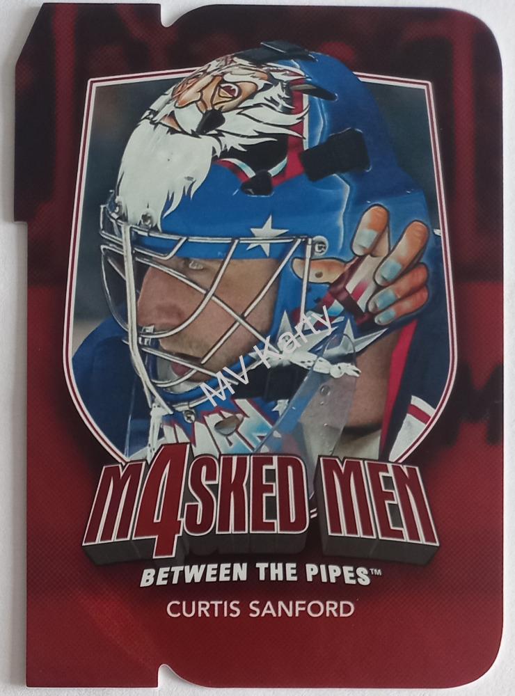2011-12 In the Game Between the Pipes - Masked Men 4 - Ruby Die-Cut #MM-42 Curtis Sanford