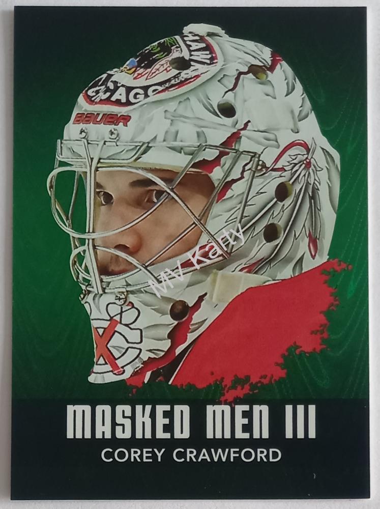 2010-11 In the Game Between the Pipes - Masked Men III - Emerald #MM-11 Corey Crawford #/340