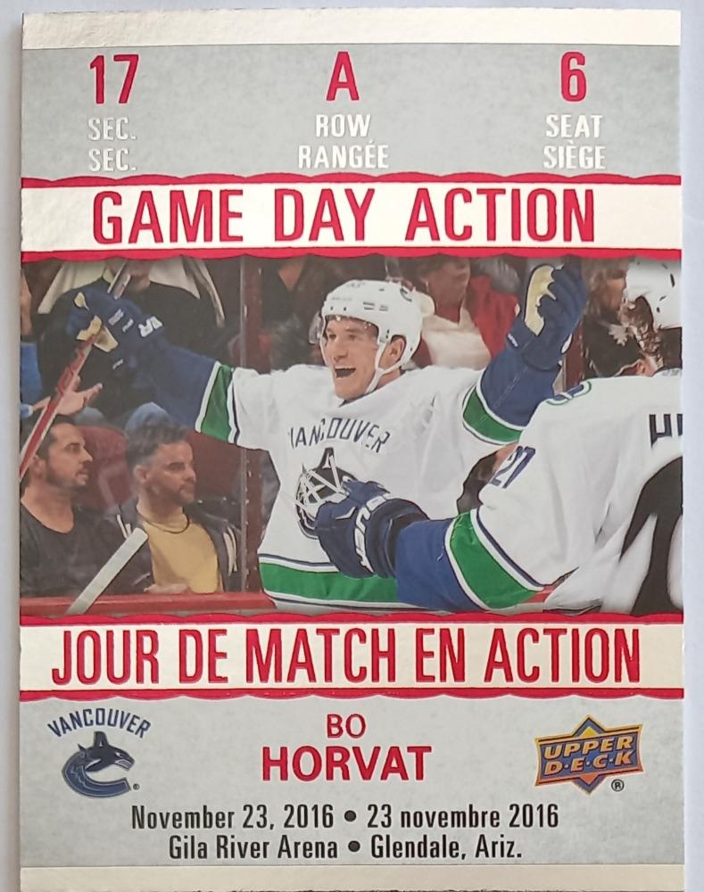 2017-18 Upper Deck Tim Hortons Collector's Series - Game Day Action #GDA-6 Bo Horvat