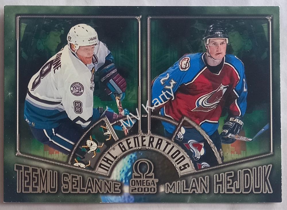 1999-00 Pacific Omega - NHL Generations #2 Teemu Selanne, Milan Hejduk
