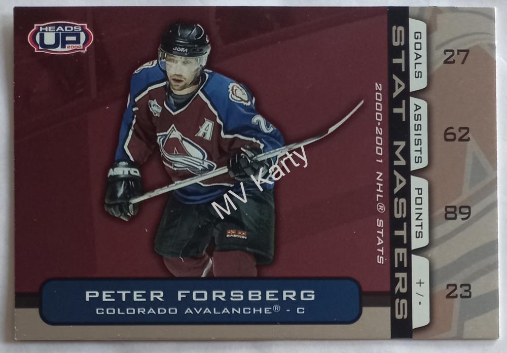 2001-02 Pacific Heads Up - Stat Masters #3 Peter Forsberg