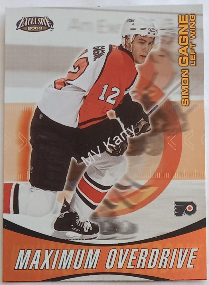 2002-03 Pacific Exclusive - Maximum Overdrive #15 Simon Gagne
