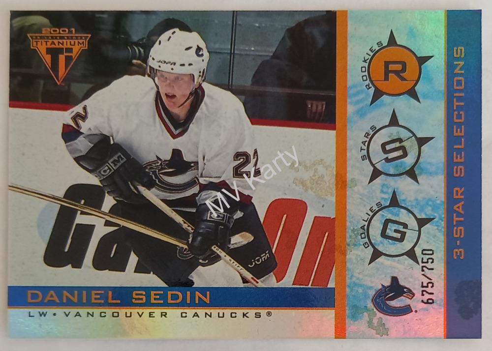 2000-01 Pacific Private Stock Titanium - 3-Star Selections #29 Daniel Sedin #/750
