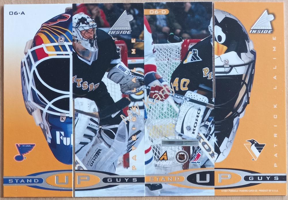 1997-98 Pinnacle Inside - Stand Up Guys #06-AB Grant Fuhr, Patrick Lalime + 1997-98 Pinnacle Inside - Stand Up Guys #06-CD Grant Fuhr, Patrick Lalime Komplet