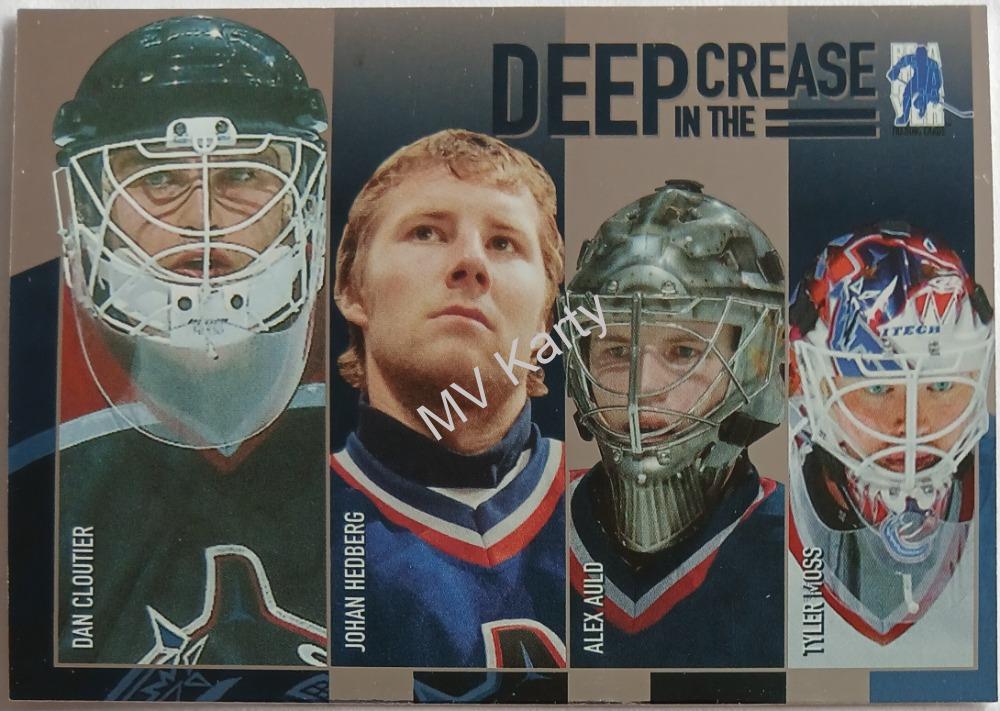 2003-04 In the Game Be A Player Memorabilia - Deep in the Crease #DC-10 Dan Cloutier, Johan Hedberg, Alex Auld, Tyler Moss