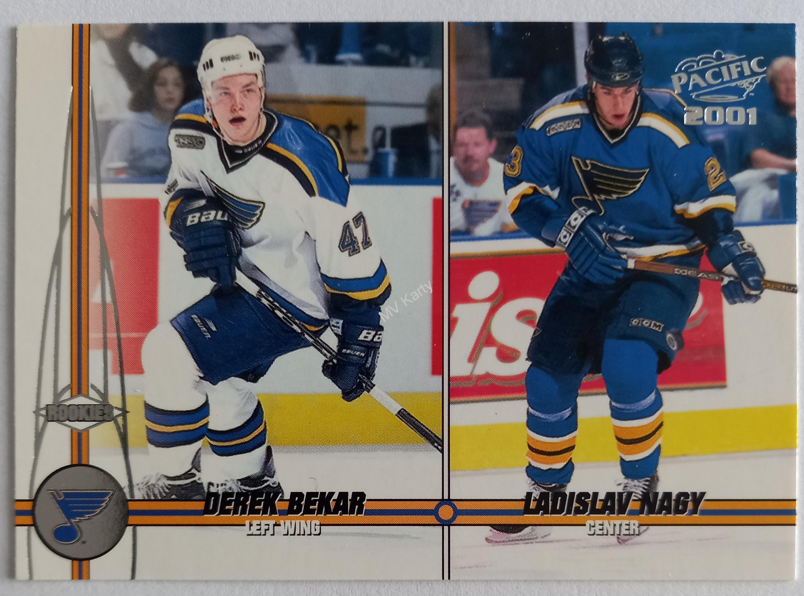 2000-01 Pacific Blues Hockey Card #355 D.Bekar Rookie/L.Nagy