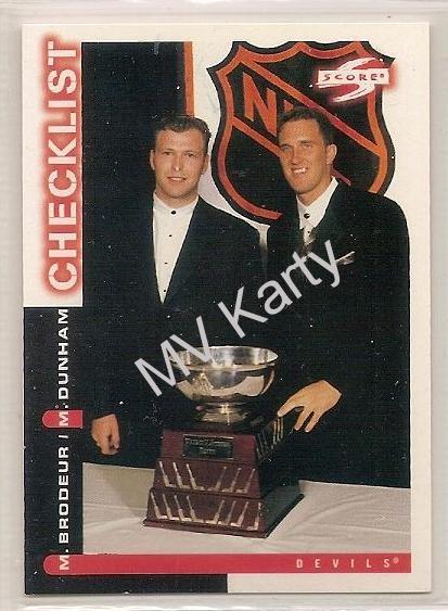 1997-98 Score #269 - Checklist, Martin Brodeur, Mike Dunham