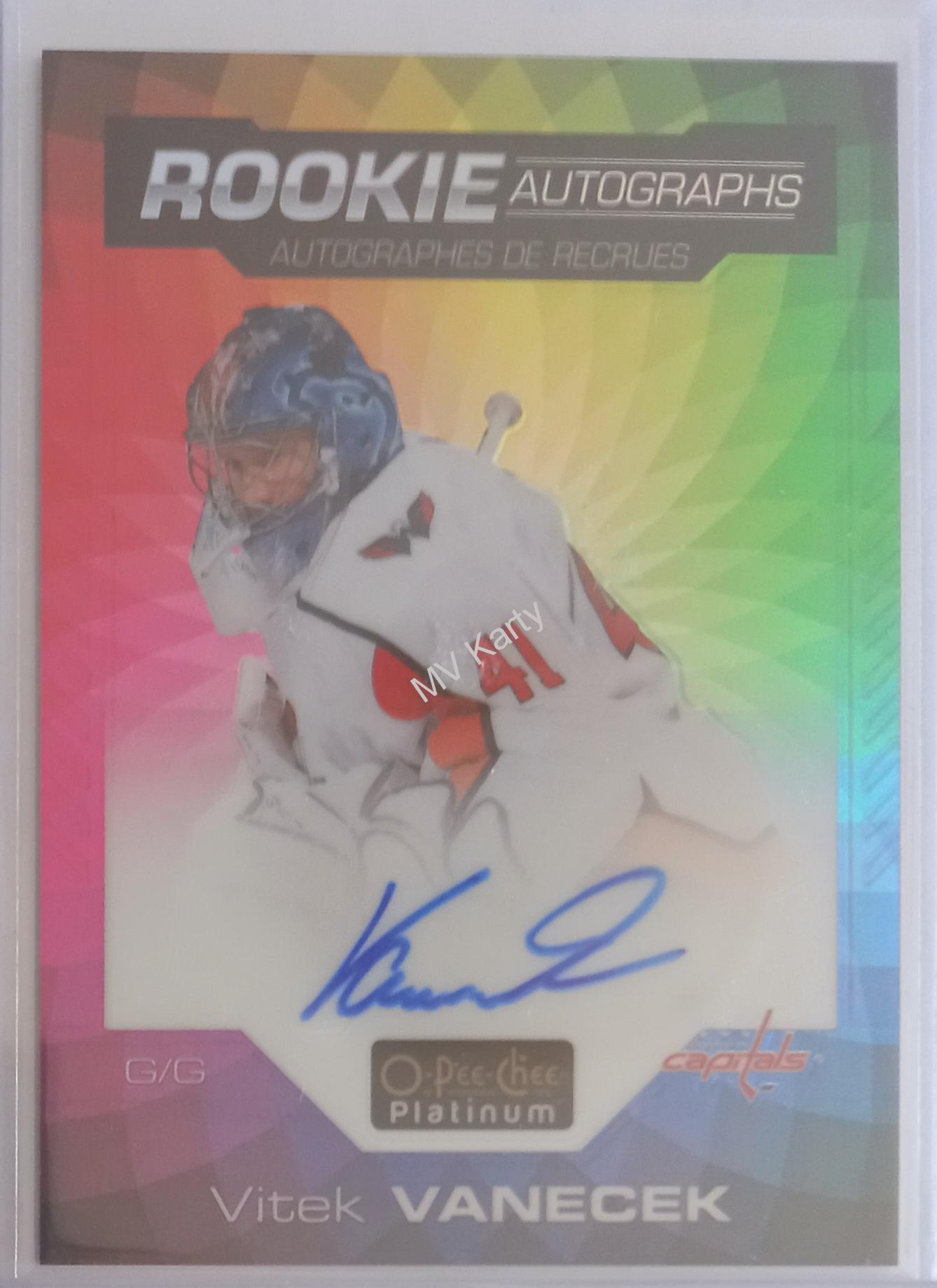 2020-21 O-Pee-Chee Platinum - Rookie Autographs - Rainbow Color Wheel #R-VV Vitek Vanecek