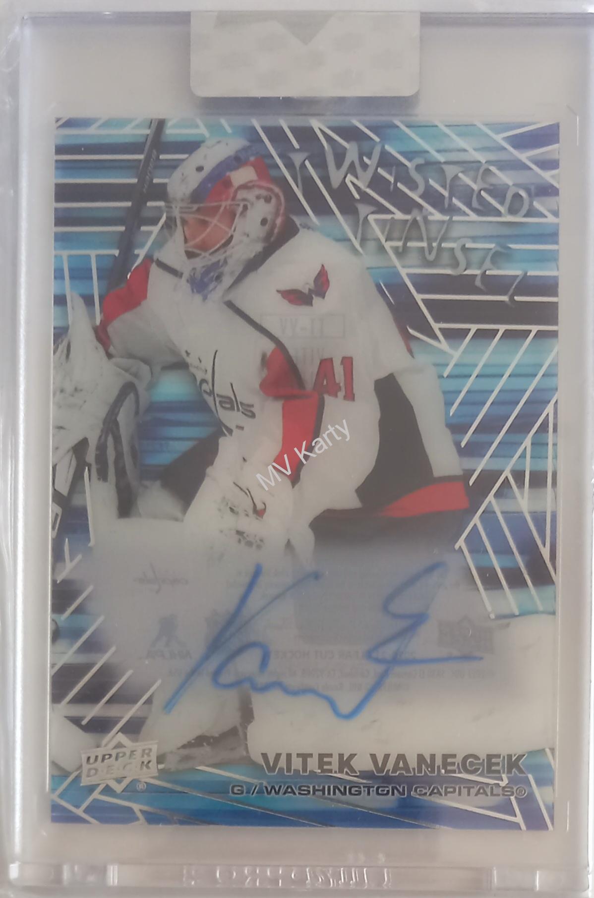 20/21 2020 UPPER DECK CLEAR CUT VITEK VANECEK TT-VV TWISTED TINSEL ROOKIE AUTO