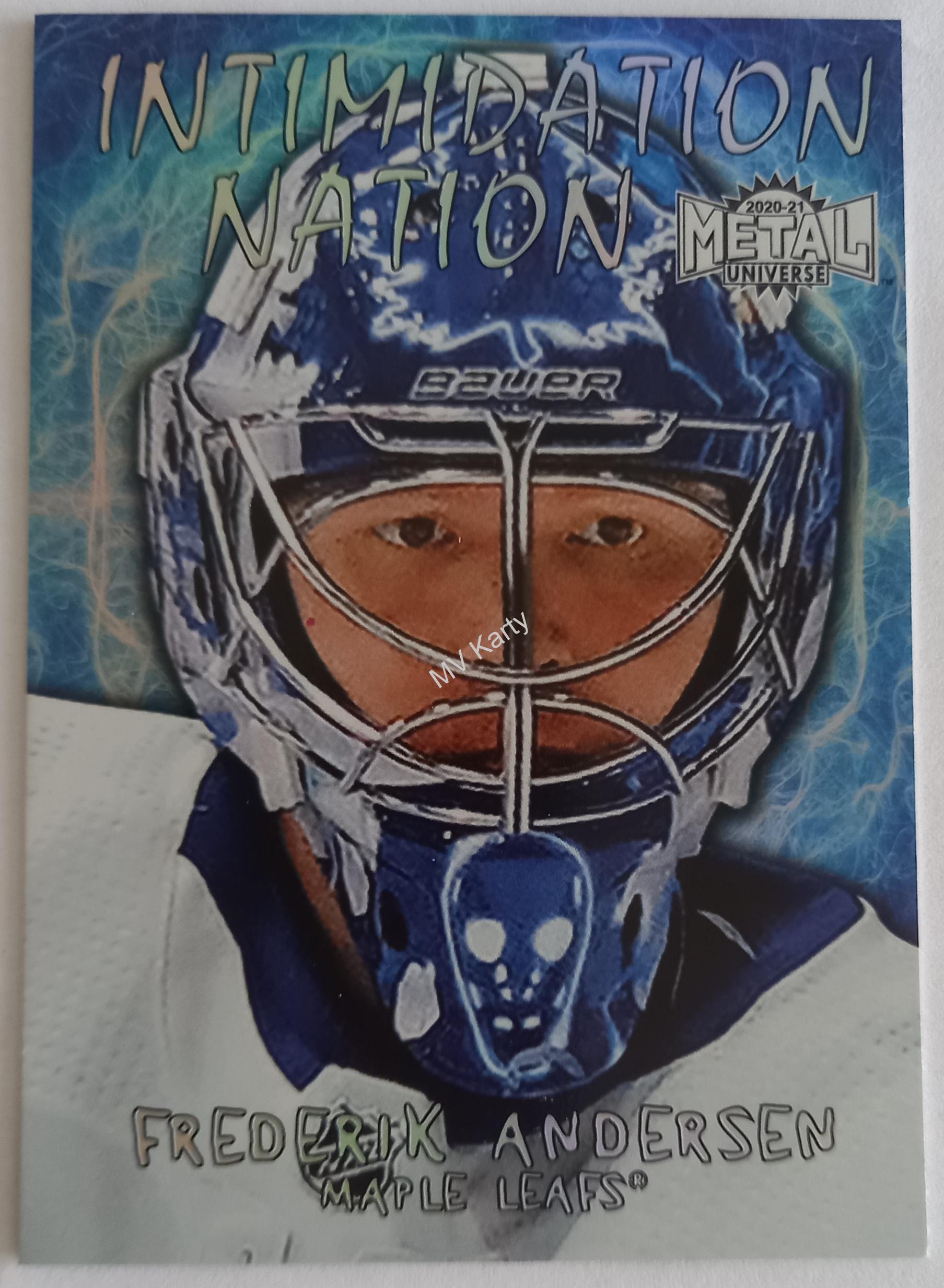 2020-21 Skybox Metal Universe - Intimidation Nation #IN-20 Frederik Andersen