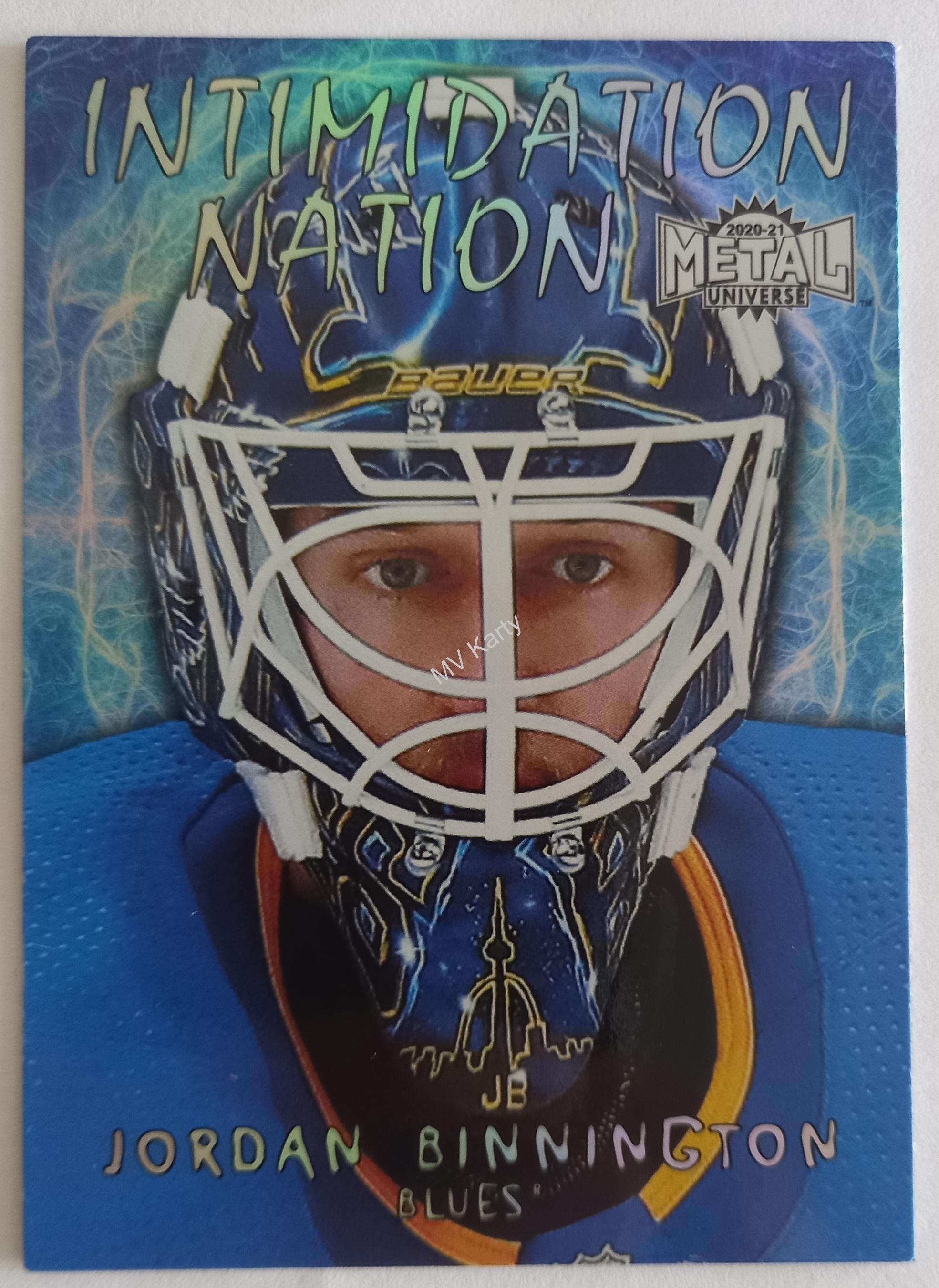 2020-21 Skybox Metal Universe - Intimidation Nation #IN-31 Jordan Binnington