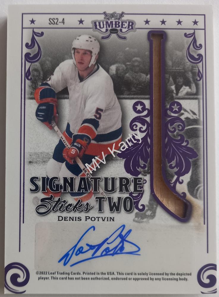 2021-22 Leaf Lumber - Signature Sticks 2 Purple #SS2-04 - Raymond Bourque / Denis Potvin