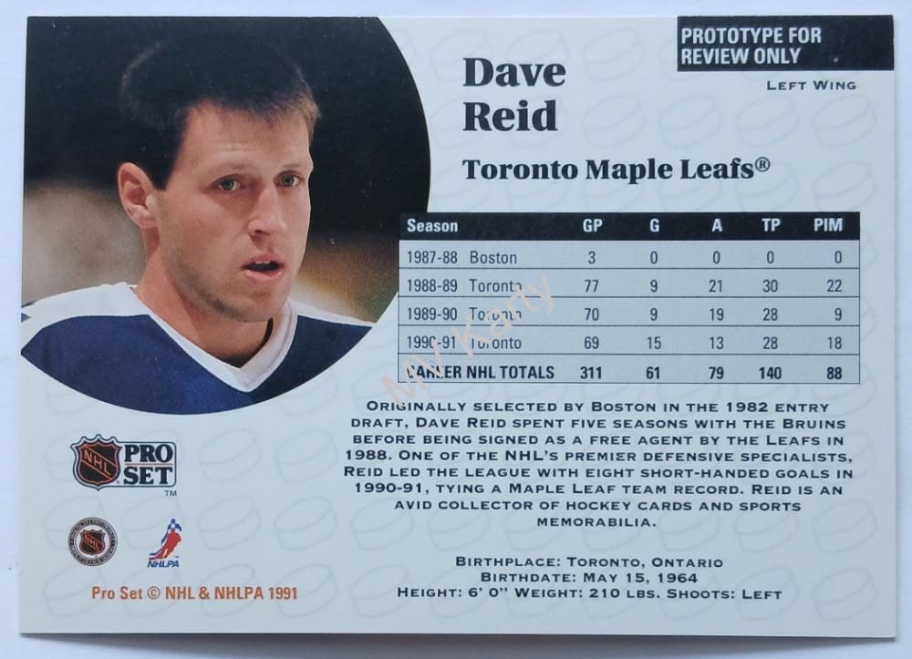 1991-92 Pro Set - Prototypes #_DARE Dave Reid