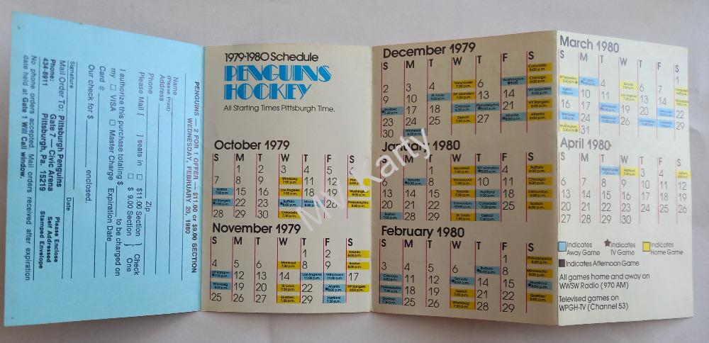1979-80 Pittsburgh Penguins schedule (Rozpis zápasů sezóny)