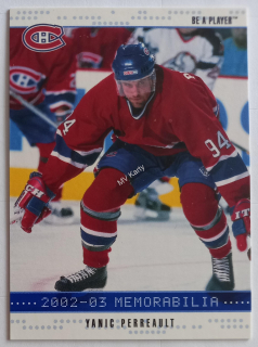 2002-03 In the Game Be A Player Memorabilia - [Base] - Sapphire #176 Yanic Perreault #/100