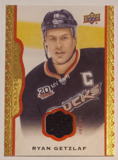 2014-15 Upper Deck Masterpieces - [Base] - Red Framed Memorabilia #15 Ryan Getzlaf #/85