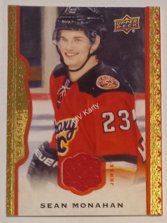 2014-15 Upper Deck Masterpieces - [Base] - Red Framed Memorabilia #108 Sean Monahan #/85