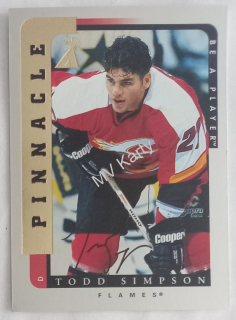 1996-97 Pinnacle Be A Player - [Base] - Silver Autographs #105  Todd Simpson