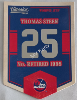 2012-13 Panini Classics Signatures - Banner Numbers #EN71 Thomas Steen