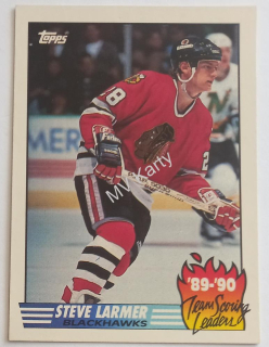 1990-91 Topps - Team Scoring Leaders #1 Steve Larmer