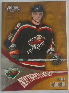 2002-03 Pacific Exclusive - Great Expectations #10 Marian Gaborik