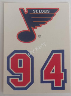 1989-90 Topps - Sticker Inserts #28.2 St. Louis Blues (Uniform Number Below Logo)