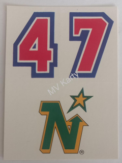 1989-90 Topps - Sticker Inserts #29.1 Minnesota North Stars Team (Uniform Number Above Team)