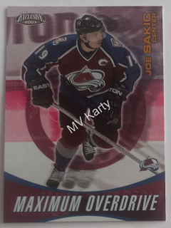 2002-03 Pacific Exclusive - Maximum Overdrive #7 Joe Sakic
