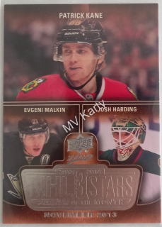 2014-15 Upper Deck MVP - NHL 3 Stars Player of the Month #3SM-11.13 Patrick Kane, Evgeni Malkin, Josh Harding
