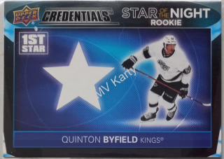 2021-22 Upper Deck Credentials - 1st Star of the Night Rookies #1SR-7  Quinton Byfield