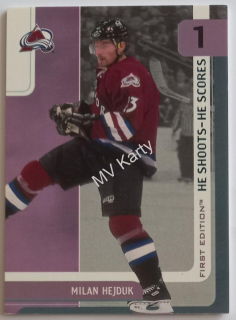 2002-03 In the Game Be A Player First Edition - He Shoots He Scores Redemptions #1.3 Milan Hejduk