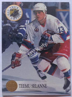 1993-94 Leaf - Hat Trick Artists #3 Teemu Selanne