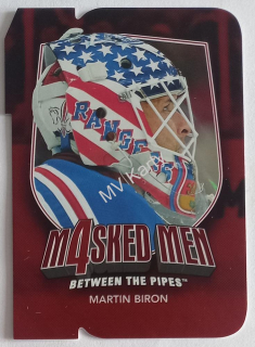2011-12 In the Game Between the Pipes - Masked Men 4 - Ruby Die-Cut #MM-07 Martin Biron