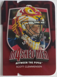 2011-12 In the Game Between the Pipes - Masked Men 4 - Ruby Die-Cut #MM-12 Scott Clemmensen
