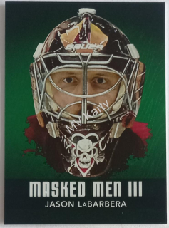 2010-11 In the Game Between the Pipes - Masked Men III - Emerald #MM-22 Jason LaBarbera #/340