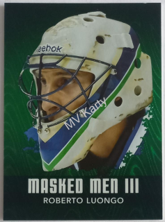 2010-11 In the Game Between the Pipes - Masked Men III - Emerald #MM-44 Roberto Luongo #/340