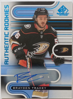 2022-23 Upper Deck SP Game Used - [Base] - Blue Autographs #171  Authentic Rookies - Brayden Tracey