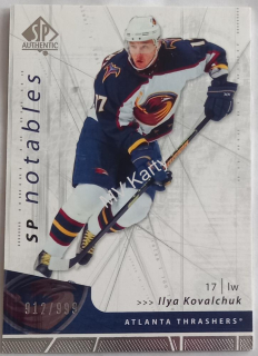 2006-07 SP Authentic - [Base] #117 SP Notables - Ilya Kovalchuk #/999