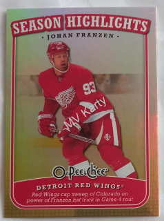 2008-09 O-Pee-Chee - Season Highlights #SH-18 Johan Franzen