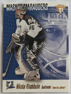 2002-03 Pacific Private Stock Titanium - Masked Marauders #6 Nikolai Khabibulin