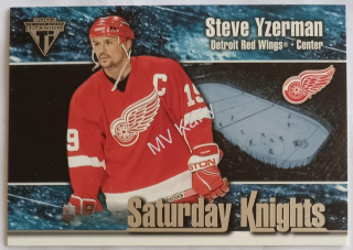 2002-03 Pacific Private Stock Titanium - Saturday Knights #4 Steve Yzerman