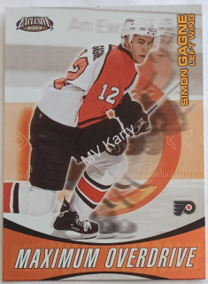 2002-03 Pacific Exclusive - Maximum Overdrive #15 Simon Gagne