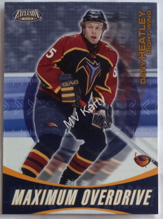 2002-03 Pacific Exclusive - Maximum Overdrive #2 Dany Heatley