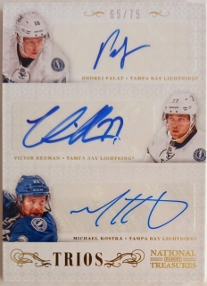 2013-14 Panini National Treasures - Trios - Gold #3S-TBL  Michael Kostka, Ondrej Palat, Victor Hedman #/75