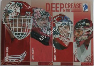 2003-04 In the Game Be A Player Memorabilia - Deep in the Crease #DC-8 Dominik Hasek, Curtis Joseph, Manny Legace, Marc Lamothe