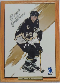 2003-04 In the Game Be A Player Memorabilia - Brush with Greatness - Draw #_MALE Mario Lemieux