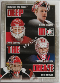 2010-11 In the Game Between the Pipes - Deep in the Crease #DC-11  Jimmy Howard, Chris Osgood, Thomas McCollum, Petr Mrazek